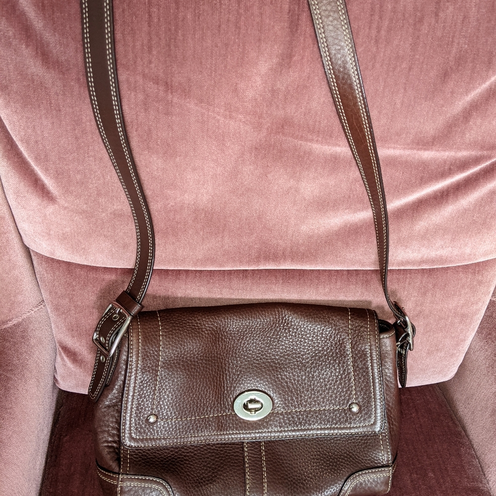 COACH brown full grain crossbody bag F13957 - Picture 4 of 9
